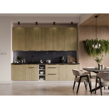 Kuchyňská linka Kuchyňská linka 300 cm Cremona 3 - Bílá + Dub cremona