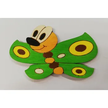 Dekorativní magnet DoDo Dřevěná dekorační magnetka motýl zelený