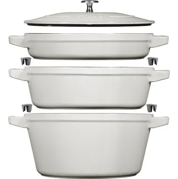 Sada nádobí Staub La Cocotte 3 ks bílá/lanýž