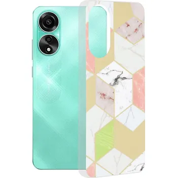 Pouzdro na mobilní telefon Techsuit Mramorová série Oppo A78 4G Fialový hex