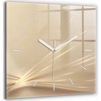 Hodiny Velké Skleněné Hodiny s Obrazem na Zeď Tiché s Grafikou Abstraktní Světlo