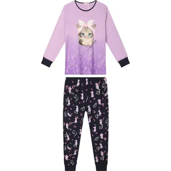 Dívčí pyžamo DÍVČÍ PYŽAMO fialová/tm.růžová Kugo MP5866