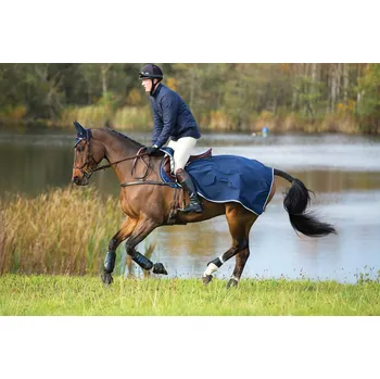 Deka pro koně RAMBO Deka bederní fleecová Rambo, nepromokavá, navy/beige/blue Délka zad: L