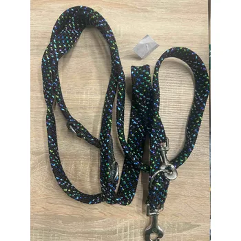 Vodítko pro psa Vodítko přepínací duté lano 240cm Barva: černá - žíhaná