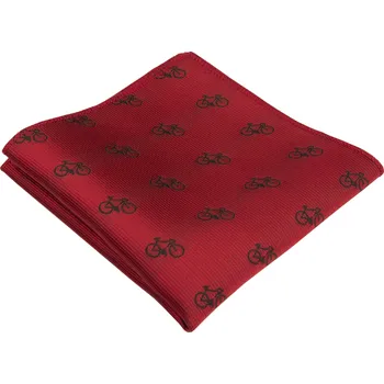 Látkový kapesník Červený pánský kapesníček s černým motivem jízdního kola