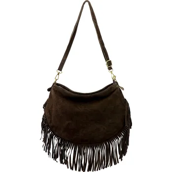 Kožená crossbody kabelka Luka 24-093 tmavě hnědá