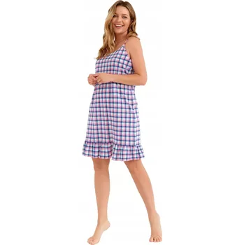 Dámské noční prádlo Taro košile noční dámská Košile noční Layla 3424 01 růžová s ramínky před kolena velikost L