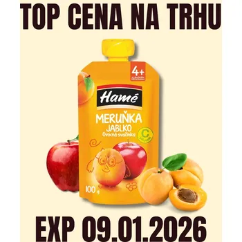 Čokoláda HAMÉ KV Ovocná kapsička Meruňka a jablko 100 g PRODLOUŽENÁ EXP 09.01.2026