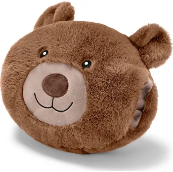 plyšák 687275 - Tchibo - Plyšový polštářek »Medvídek« - barva: hnědá