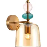 Nástěnné svítidlo 1x E27 jantarová ITALUX Namos WL-27092A-MC-BRO