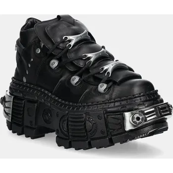 Dámské tenisky Kožené tenisky New Rock Crust Negro, Tank Casco Negro Power M.WALL106.S10 černá 99X, EUR 38