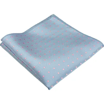 Látkový kapesník Světle modrý pánský kapesníček s růžovými puntíky