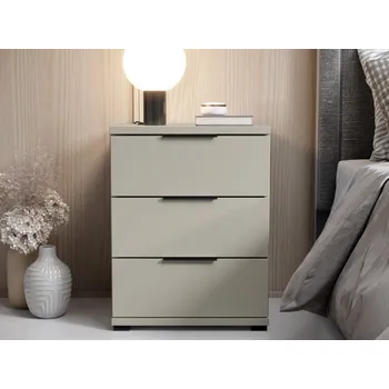 Noční stolek Noční stolek se 3 zásuvkami Smilla, výška 61 cm, béžový kašmír