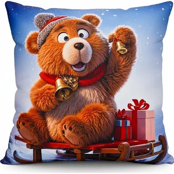 Polštář Vánoční polštář CHRISTMAS TEDDY BEAR I. 40x40 cm Mybesthome Varianta: Povlak na polštář, 40x40 cm