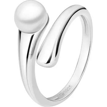 Prsten ANNA PERLY Minimalistický stříbrný spirálový prsten a přírodní bílou perlou Velikost prstenu: 60, Barva perly: bílá
