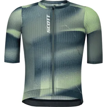 Cyklistické oblečení SCOTT Cyklistický dres s krátkým rukávem - PRO SL - zelená/modrá