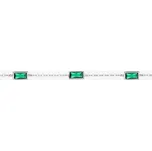 Náramek s kubickou zirkonií, Sublime, Preciosa, Stříbro, Zelený