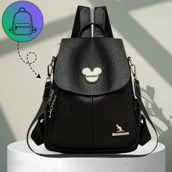 Městský batoh Camerazar Elegantní černý dámský kožený městský batoh 2v1 s popruhem na rameno