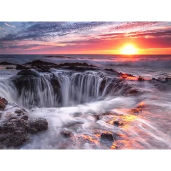 Diamantové malování Diamantové malování - Vodopády do středu země + třpytivé kamínky (60x80)