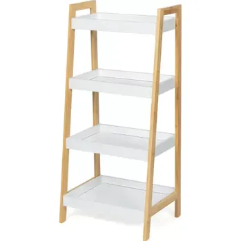 regál Bambusový regál GRADA bílá - SLEVA 3% s kodem radost25