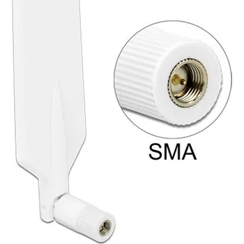 WiFi anténa Delock LTE/Wi-Fi Dual Band anténa, 1 ~ 4 dBi, všesměrová, SMA, bílá