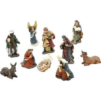 Vánoční dekorace SEIZIS Figurky malý betlém, sada postaviček 2-8 cm, polyston