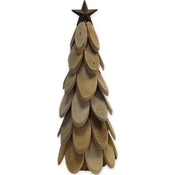 Vánoční dekorace KLIA Stromek dřevo 39cm natural