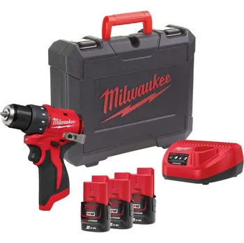MILWAUKEE M12BLDDRC-203C aku vrtací šroubovák M12 3x2Ah baterie v kufru 4933499685