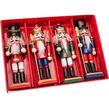 Vánoční dekorace Dakls Louskáček závěsný dřevěný GAS2406 12,5cm, sada 4ks