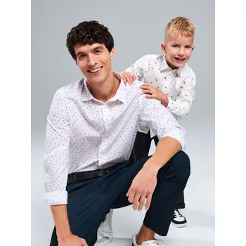 Pánská košile Sinsay - Vzorovaná košile - bílá - 121EV-00X - 121EV-00X-L