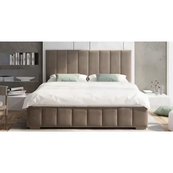 Postel Čalouněná postel AUSTIN 160x200 cm Béžová Paris s úložným prostorem kovový rošt