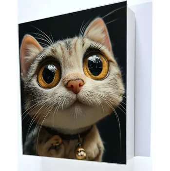 Skříňka na klíč Skříňka polička na klíče s kočkou Bílá skříňka na klíče s kočkou Mruczek