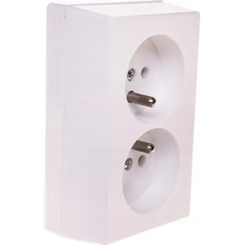 Elektrická zásuvka Dvojitá zásuvka s uzemněním bílá Ospel Kappa