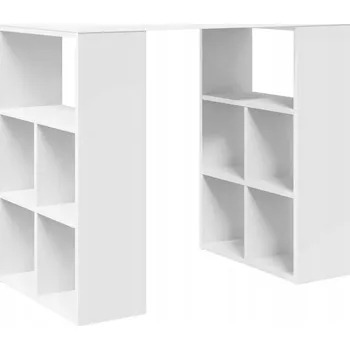 Psací stůl Psací stůl s policemi Bílý 90 x 50 x 75 cm z dřevěných kompozitních materiálů