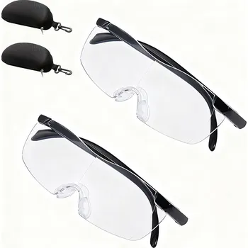 2X ZVĚTŠOVACÍ BRÝLE S LED SVĚTLEM LUPA NA ČTENÍ SKLO SKLO