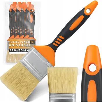 Malířský štětec 10x PLOCHÝ ŠTĚTEC 50mm UNIVERZÁLNÍ MALÍŘSKÝ na Stěny Dřevo Laky Barvy Z1-T