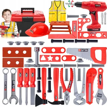 Dětská dílna SKŘÍŇKA KUFŘÍK S NÁŘADÍM VRTAČKA DÍLNA KUTILSKÁ SADA