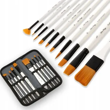 Kosmetický štětec SADA ŠTĚTCŮ NA MALOVÁNÍ V POUZDRU - 10 KUSŮ