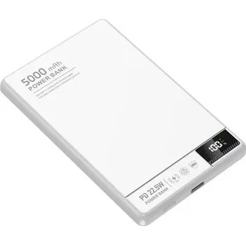 Powerbanka UltraThin MagSafe 15W Bezdrátová powerbanka 5000 mAh s LED displejem a podporou nabíjení Apple Watch, stříbrná