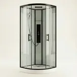 GLASS 90x90x225 Černý Masážní sprchový box čtvrtkruhový 206680532
