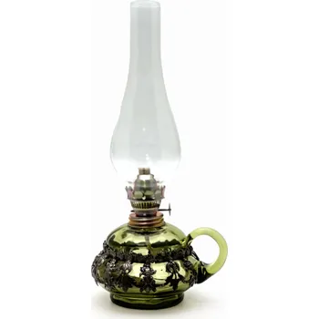 Petrolejová lampa Petrolejová lampa Anna - lesní zelená zdobená cínem | 89059