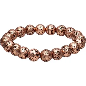Náramek Náramek z lávových korálků v měděném provedení, 10 mm