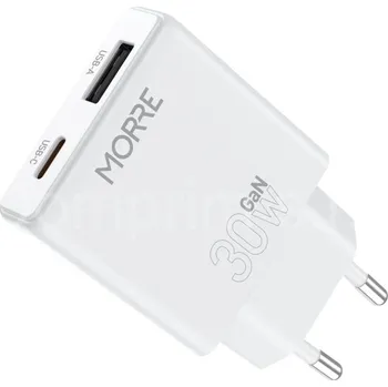 Nabíječka do sítě USB-C + USB-A bílá