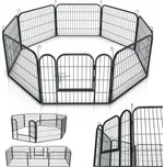 Kovová ohrádka pro štěňata a malá zvířata 160x160x60 cm
