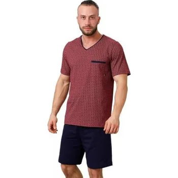 Pánské pyžamo Pánské pyžamo Big Carl 1002/02 HOTBERG bordo (vínová) 3XL