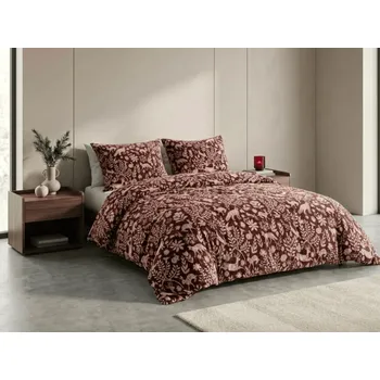 Povlečení Mikroplyšové povlečení FOREST ANIMALS vínové Rozměr povlečení: 80 x 80 cm | 135 x 200 cm