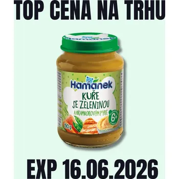 Cukrovinka HAMÁNEK MV Kuře se zeleninou a bramborovým pyré sklo 190 g EXP 16.06.2026