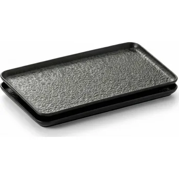 Obdélníkové černé etažéry 2 ks