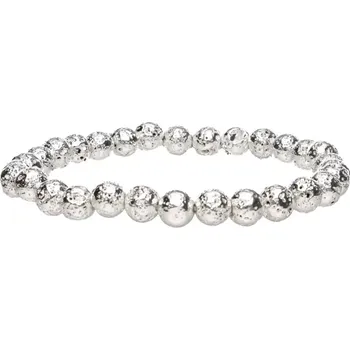 Náramek Náramek z lávy, postříbřený, 6 mm