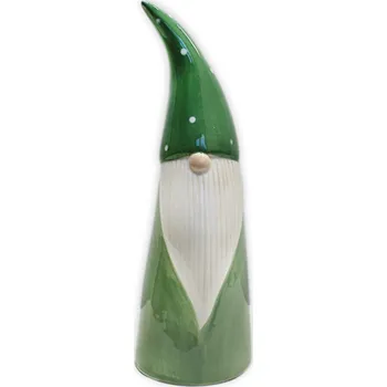 Vánoční dekorace KLIA Skřítek keramika 21,2cm zelená